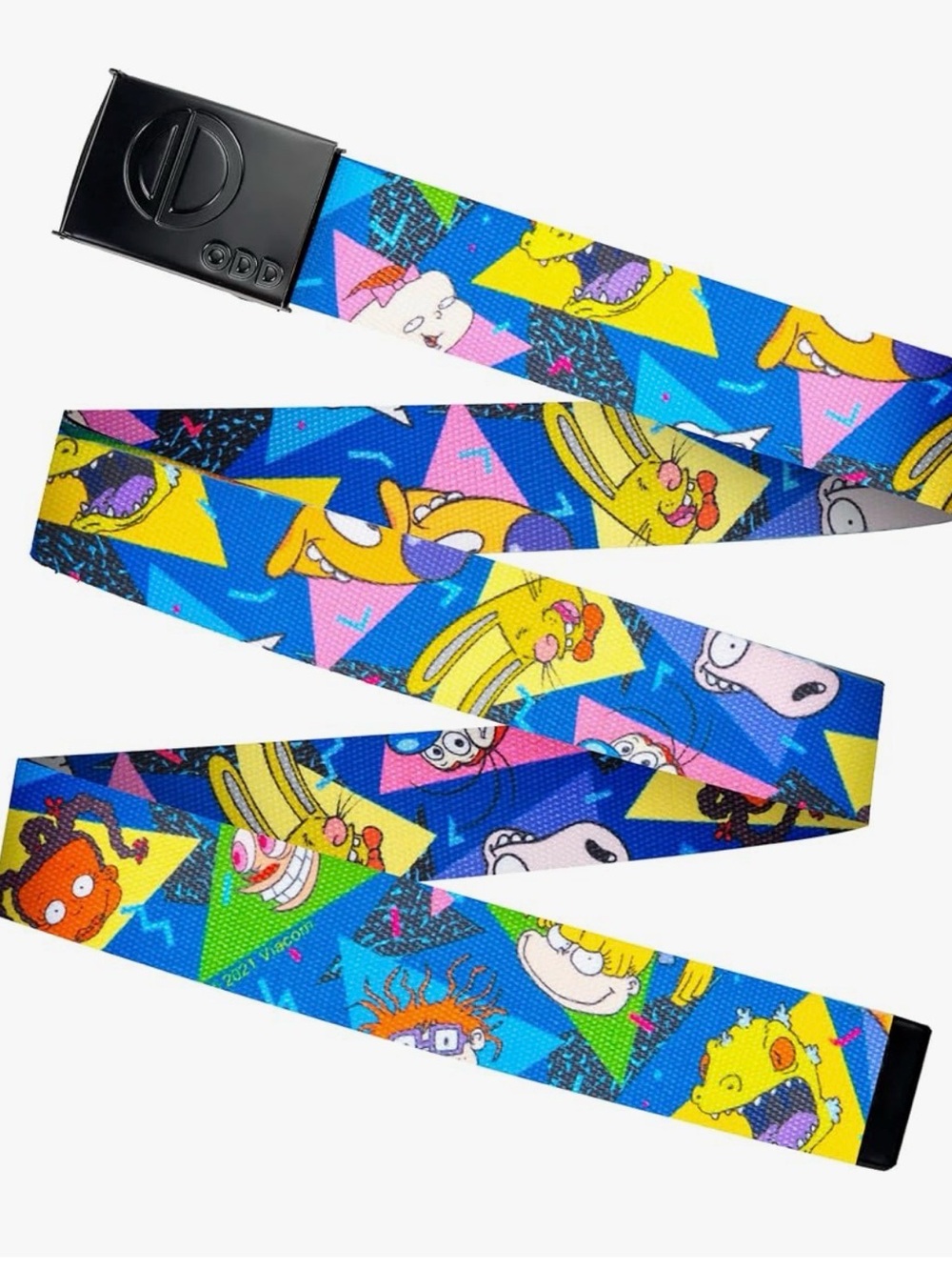Kids Cartoon Character Blue Web Belt with Black Buckle